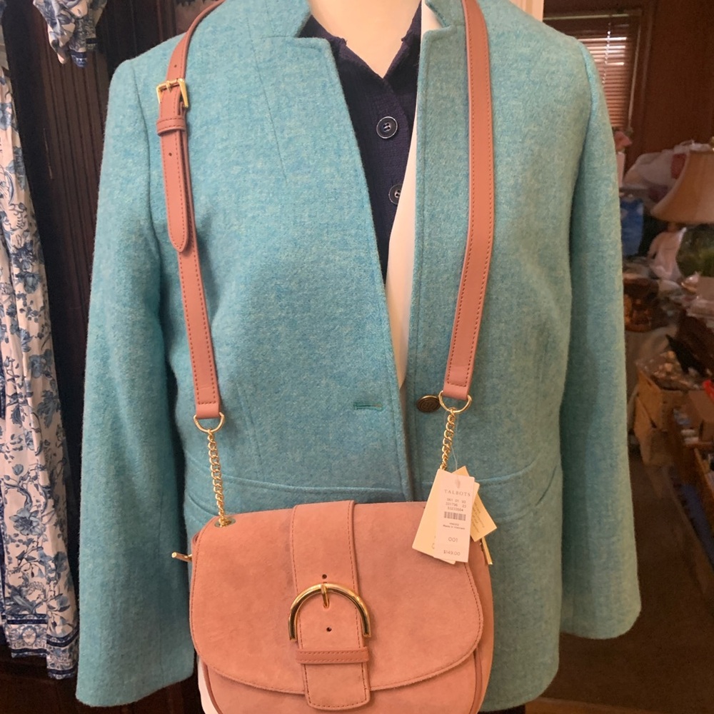 NEW Elegant Suede Crossbody Bag in Deep Pink